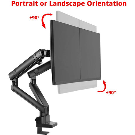 SIIG Aluminum Mechanical Spring Dual Monitor Mount - 17" to 32 - 17.6 lbs - Top Mounting — CE-MT2U12-S1