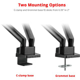 SIIG Aluminum Mechanical Spring Dual Monitor Mount - 17" to 32 - 17.6 lbs - Top Mounting — CE-MT2U12-S1
