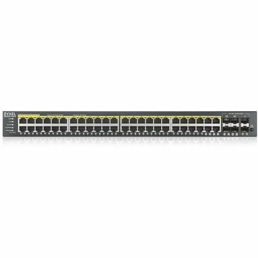 ZYXEL GS2220-50HP 48-Port Gigabit L2+ Managed and Nebula Pro Cloud Managed Switch | 48 PoE+ Ports at 375W with 4 SFP Uplinks — GS2220-50HP