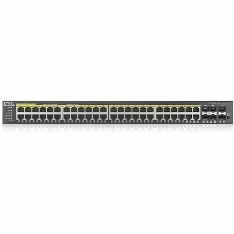 ZYXEL GS2220-50HP 48-Port Gigabit L2+ Managed and Nebula Pro Cloud Managed Switch | 48 PoE+ Ports at 375W with 4 SFP Uplinks — GS2220-50HP