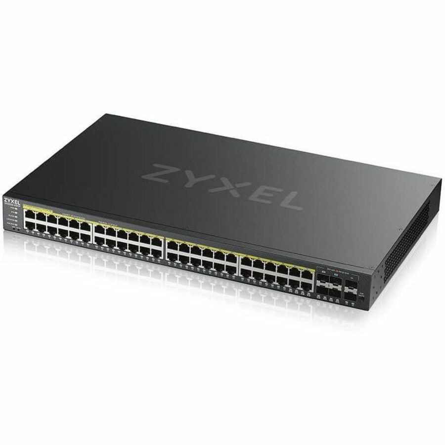 ZYXEL GS2220-50HP 48-Port Gigabit L2+ Managed and Nebula Pro Cloud Managed Switch | 48 PoE+ Ports at 375W with 4 SFP Uplinks — GS2220-50HP