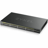 ZYXEL GS2220-50HP 48-Port Gigabit L2+ Managed and Nebula Pro Cloud Managed Switch | 48 PoE+ Ports at 375W with 4 SFP Uplinks — GS2220-50HP