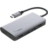 Belkin USB-C 4-in-1 Multiport Adapter, Laptop Docking Station, 2x USB-A 3.0, 4k HDMI, 100W Power Delivery — AVC006btSGY