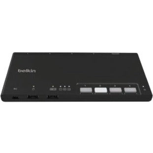 Belkin 4-Port Modular Secure KM Switch PP4.0 W/ Remote — F1DN004MOD-KM-4