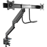 StarTech.com Desk Mount Dual Monitor Arm with USB & Audio, Slim Dual Monitor VESA Mount up to 32" (17.6lb/8kg) Displays, C-Clamp/Grommet — ARMSLIMDUAL2USB3