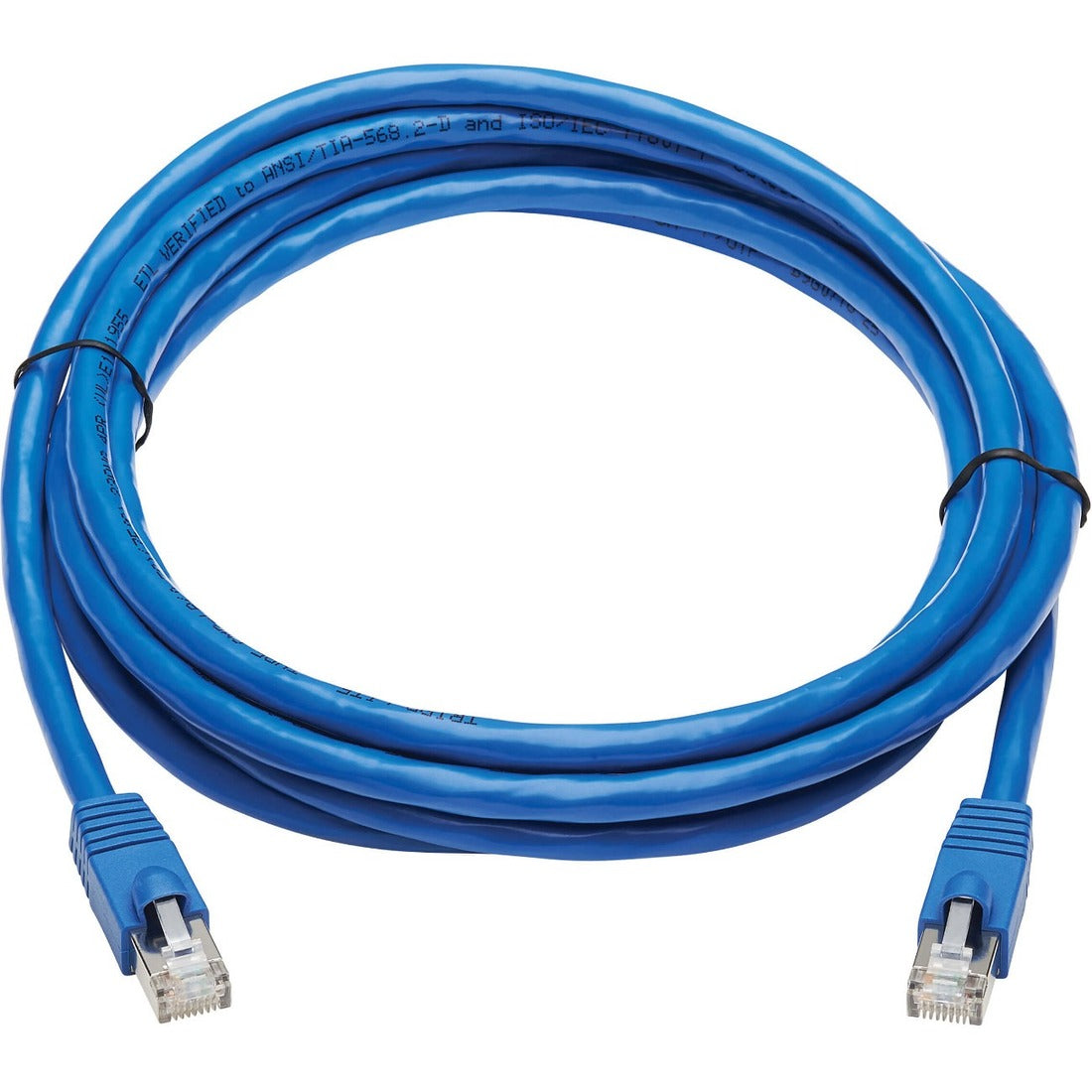 Eaton Tripp Lite Series Cat6a 10G Snagless F/UTP Ethernet Cable (RJ45 M/M), PoE, CMR-LP, Blue, 10 ft. (3.05 m), TAA — N261P-010-BL