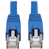 Eaton Tripp Lite Series Cat6a 10G Snagless F/UTP Ethernet Cable (RJ45 M/M), PoE, CMR-LP, Blue, 10 ft. (3.05 m), TAA — N261P-010-BL