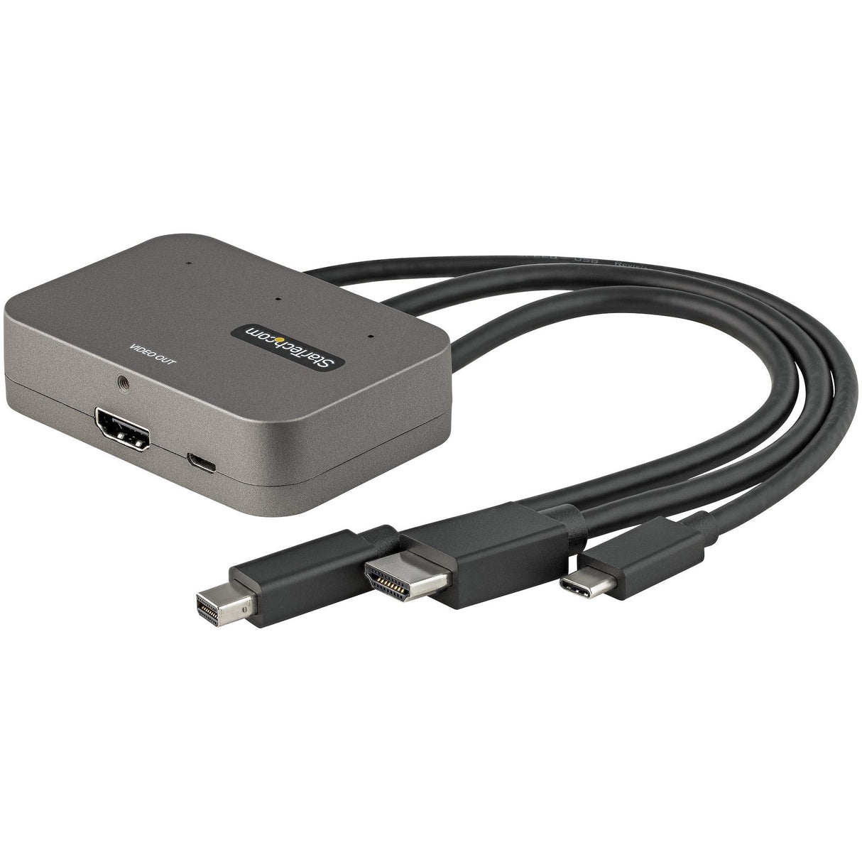 StarTech.com 3-in-1 Multiport to HDMI Adapter, 4K 60Hz USB-C, HDMI or Mini DP to HDMI Video Converter, Conference Room Digital AV Adapter — CDPHDMDP2HD