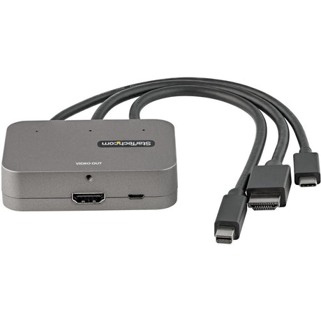StarTech.com 3-in-1 Multiport to HDMI Adapter, 4K 60Hz USB-C, HDMI or Mini DP to HDMI Video Converter, Conference Room Digital AV Adapter — CDPHDMDP2HD