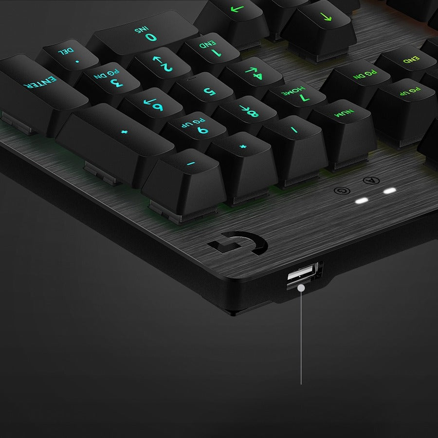 Logitech G512 RGB Mechanical Gaming Keyboard, GX Blue, USB Passthrough — 920-008936