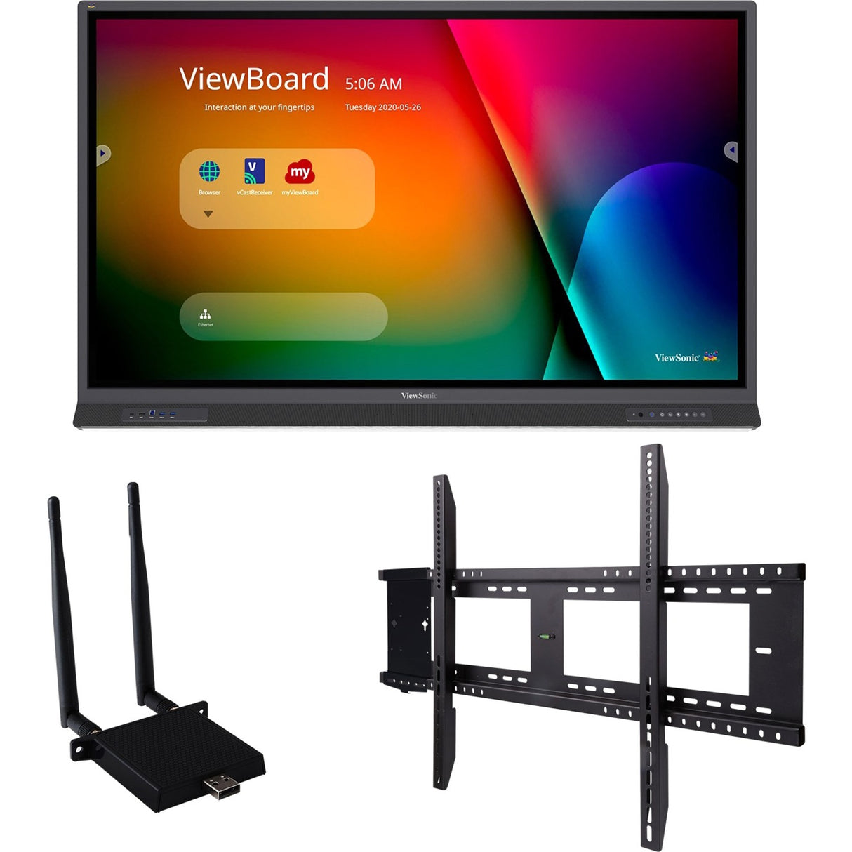ViewSonic ViewBoard IFP6552-E1 - 4K Interactive Display with WiFi Adapter and Fixed Wall Mount - 400 cd/m2 - 65" — IFP6552-E1