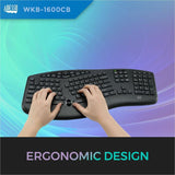 Adesso TruForm 1600 Wireless Ergonomic Keyboard and Optical Mouse — WKB-1600CB