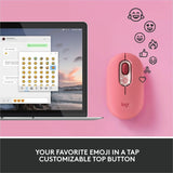 Logitech POP Mouse, Wireless Mouse with Customizable Emojis, SilentTouch Technology, Precision/Speed Scroll, Rose — 910-006545