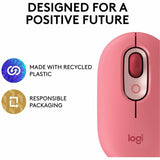 Logitech POP Mouse, Wireless Mouse with Customizable Emojis, SilentTouch Technology, Precision/Speed Scroll, Rose — 910-006545