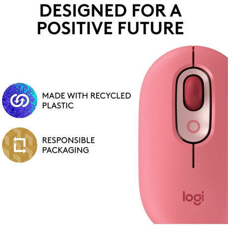 Logitech POP Mouse, Wireless Mouse with Customizable Emojis, SilentTouch Technology, Precision/Speed Scroll, Rose — 910-006545