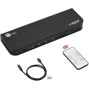 SIIG 4x1 DisplayPort 4K KVM USB 3.0 Switch with Remote Control — CE-KV0D11-S1
