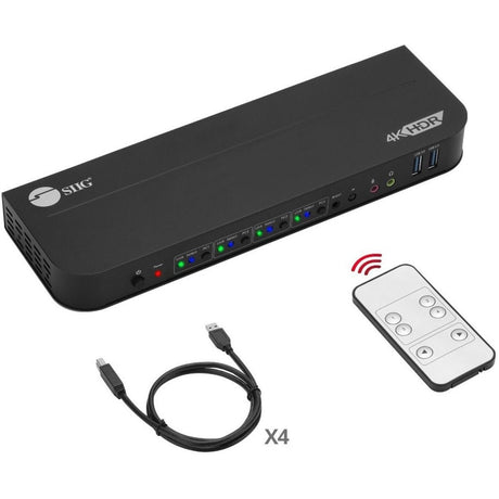 SIIG 4x1 DisplayPort 4K KVM USB 3.0 Switch with Remote Control — CE-KV0D11-S1