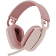 Logitech Zone Vibe 100 Wireless Over Ear Headphones, Noise Canceling Microphone, Advanced Multipoint Bluetooth Headset, Rose — 981-001258