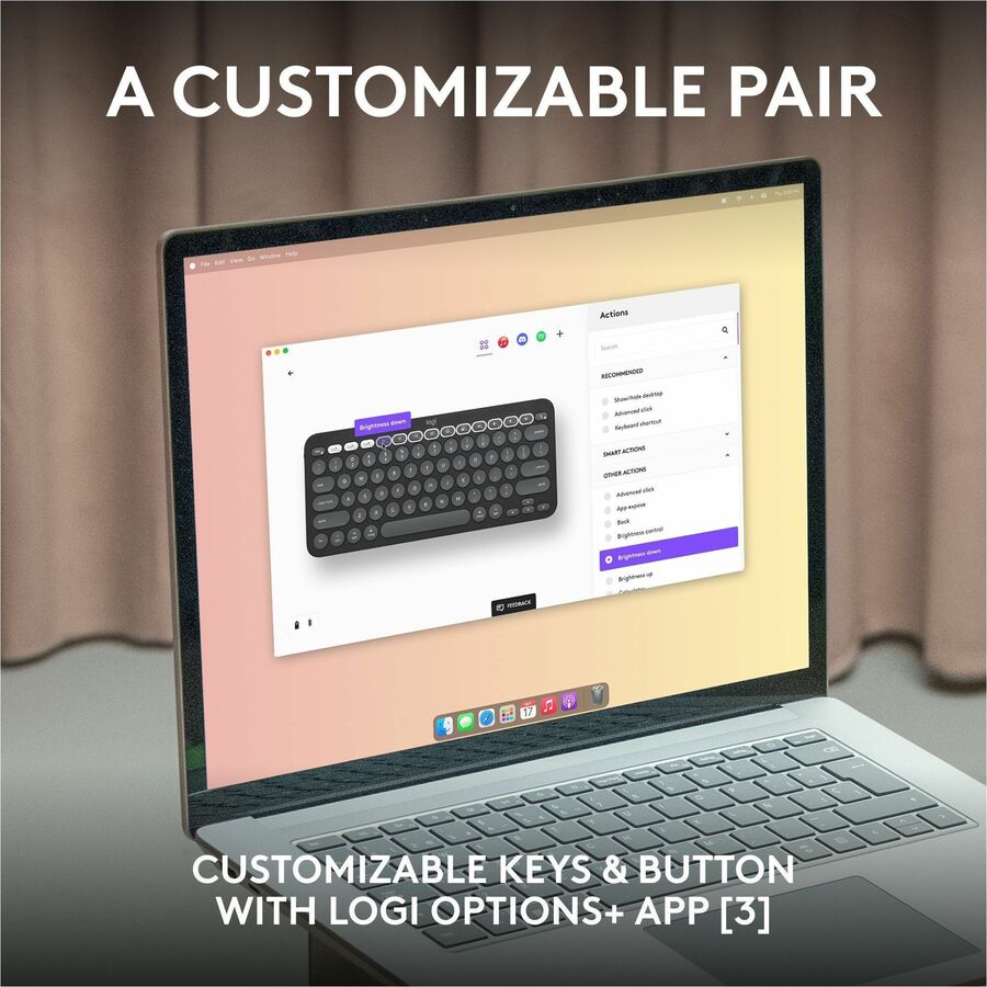 Logitech Pebble 2 Combo for Mac, Wireless Keyboard and Mouse, Slim, Quiet and Portable, Bluetooth, Tonal Blue — 920-012202