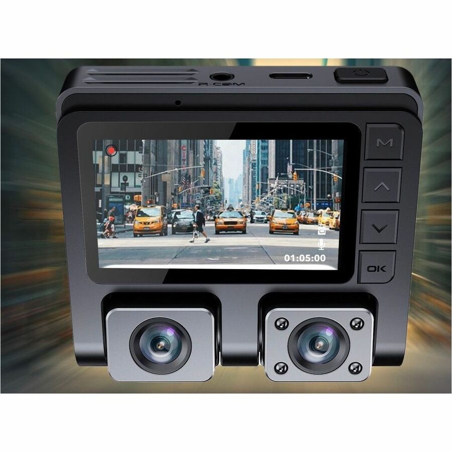 GekoGear Front/Rear Dashcam With Display — Orbit-D110