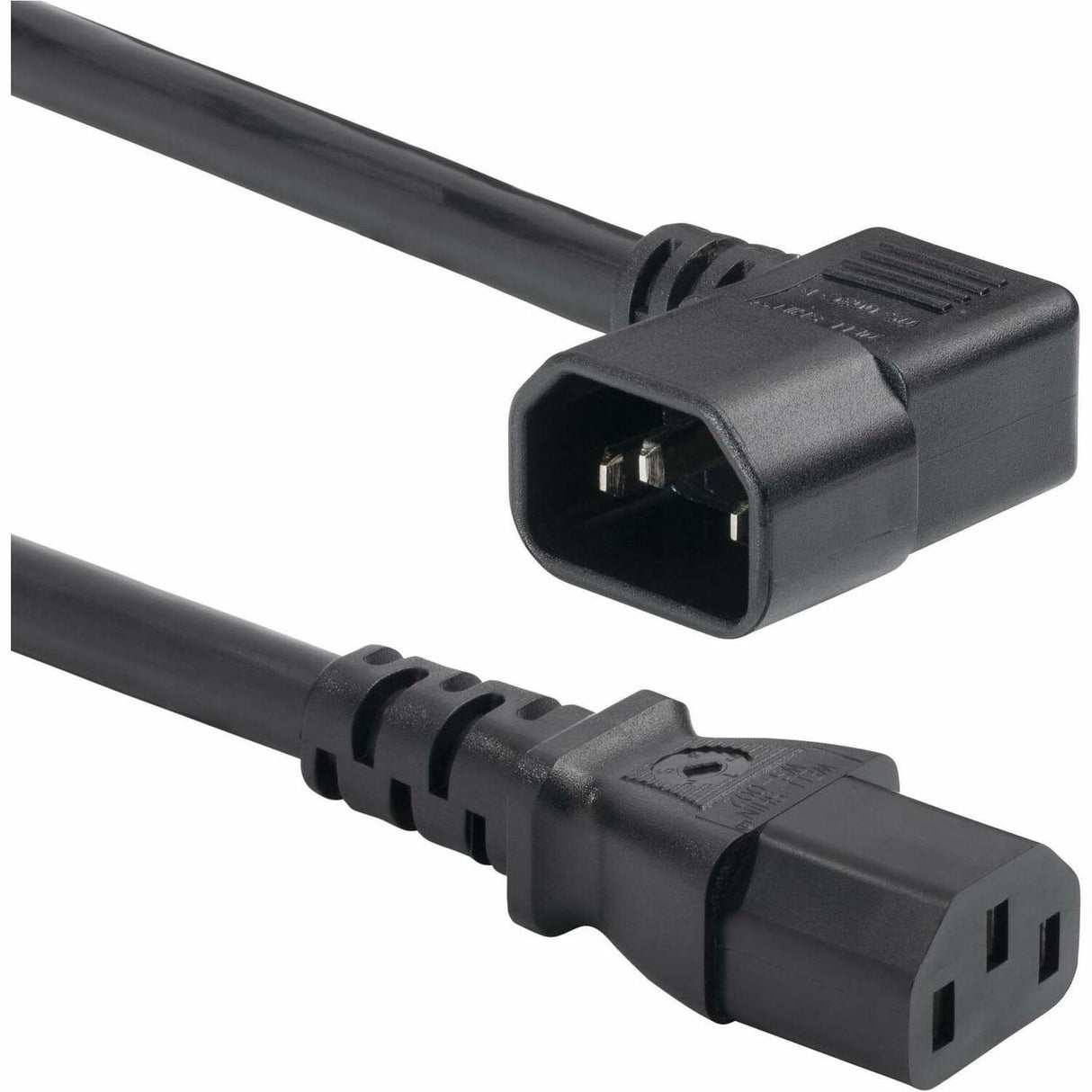StarTech.com 6ft (1.8m) Heavy Duty Power Cord, Right Angle IEC 60320 C14 to C13, 15A 250V, 14AWG, UL Listed — 8745-4600-POWER-CORD