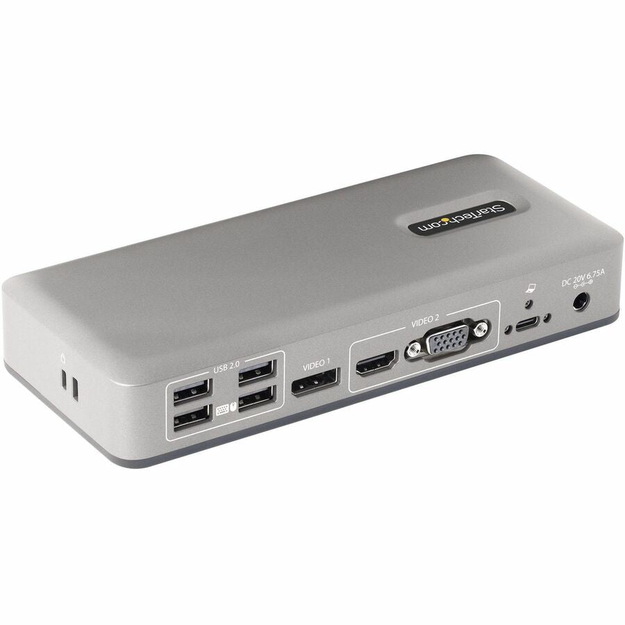 StarTech.com Dual-Monitor USB-C Docking Station, DisplayPort & HDMI/VGA Multi Monitor Dock up to 4K 60Hz, USB-C Dock, 7x USB Hub, 85W PD — 101N-USBC-DOCK