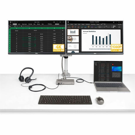 StarTech.com Dual-Monitor USB-C Docking Station, DisplayPort & HDMI/VGA Multi Monitor Dock up to 4K 60Hz, USB-C Dock, 7x USB Hub, 85W PD — 101N-USBC-DOCK
