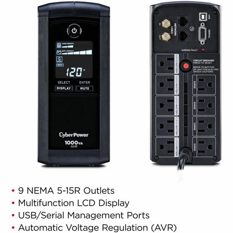 CyberPower CP1000AVRLCD Intelligent LCD UPS Systems — CP1000AVRLCD