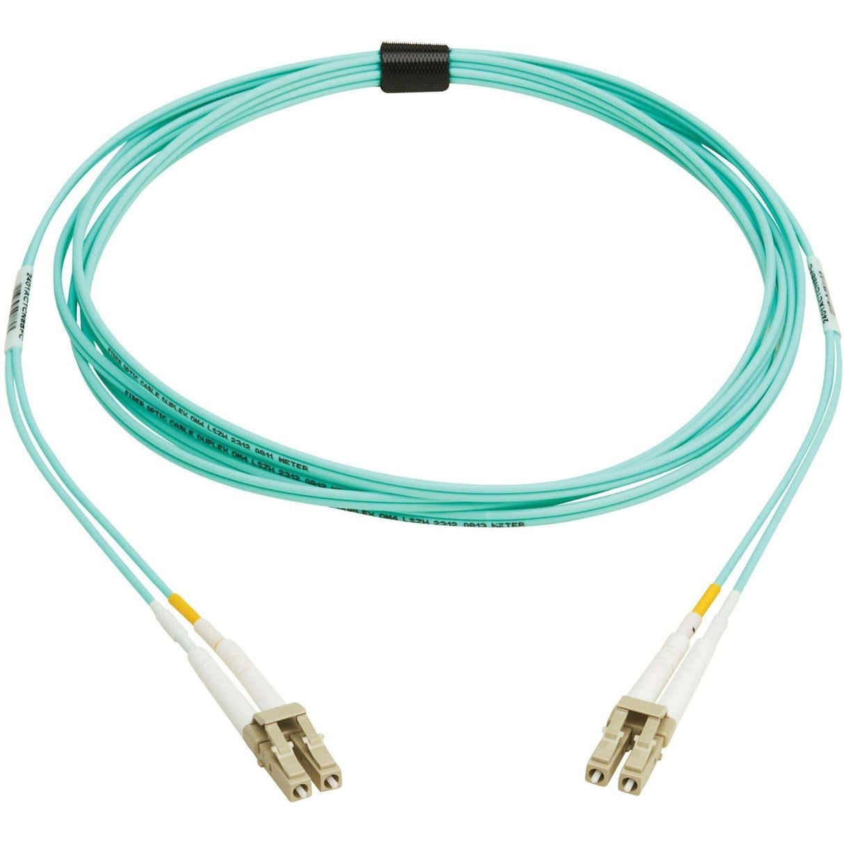 Eaton Tripp Lite Series 10Gb/40Gb/100Gb Duplex Multimode 50/125 OM4 LSZH Fiber Patch Cable (LC/LC), Aqua, 3M (9.8 ft.), TAA — N820-03M-OM4TAA