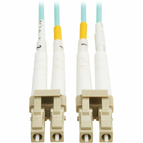 Eaton Tripp Lite Series 10Gb/40Gb/100Gb Duplex Multimode 50/125 OM4 LSZH Fiber Patch Cable (LC/LC), Aqua, 3M (9.8 ft.), TAA — N820-03M-OM4TAA