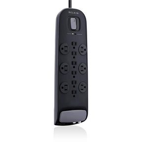 Belkin 12 Outlet Surge Protector with 8ft Power Cord - 3996 J - RJ-11 2X output lines, 1X input line — BV112230-08-BLK