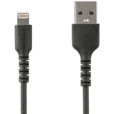 StarTech.com 3 foot/1m Durable Black USB-A to Lightning Cable, Rugged Heavy Duty Charging/Sync Cable for Apple iPhone/iPad MFi Certified — RUSBLTMM1MB