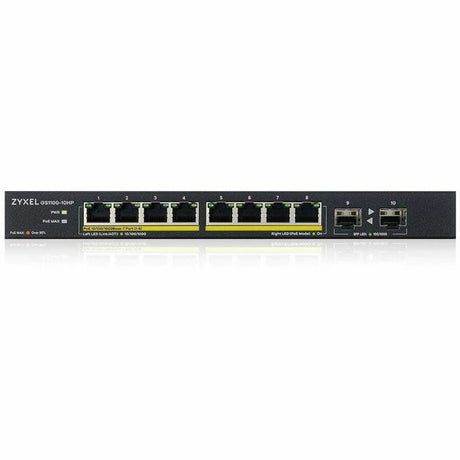 ZYXEL GS1100-10HP 8-Port Gigabit PoE Switch | 8 PoE+ Ports at 130W with 2 SFP Uplinks — GS1100-10HP