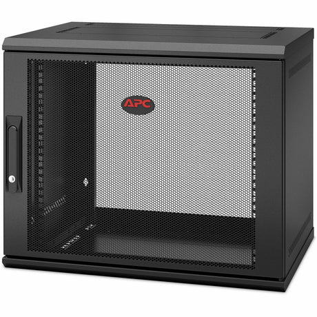 APC NetShelter 9U Wallmount Rack Enclosure Cabinet Single Hinged Switch Depth — AR109SH4