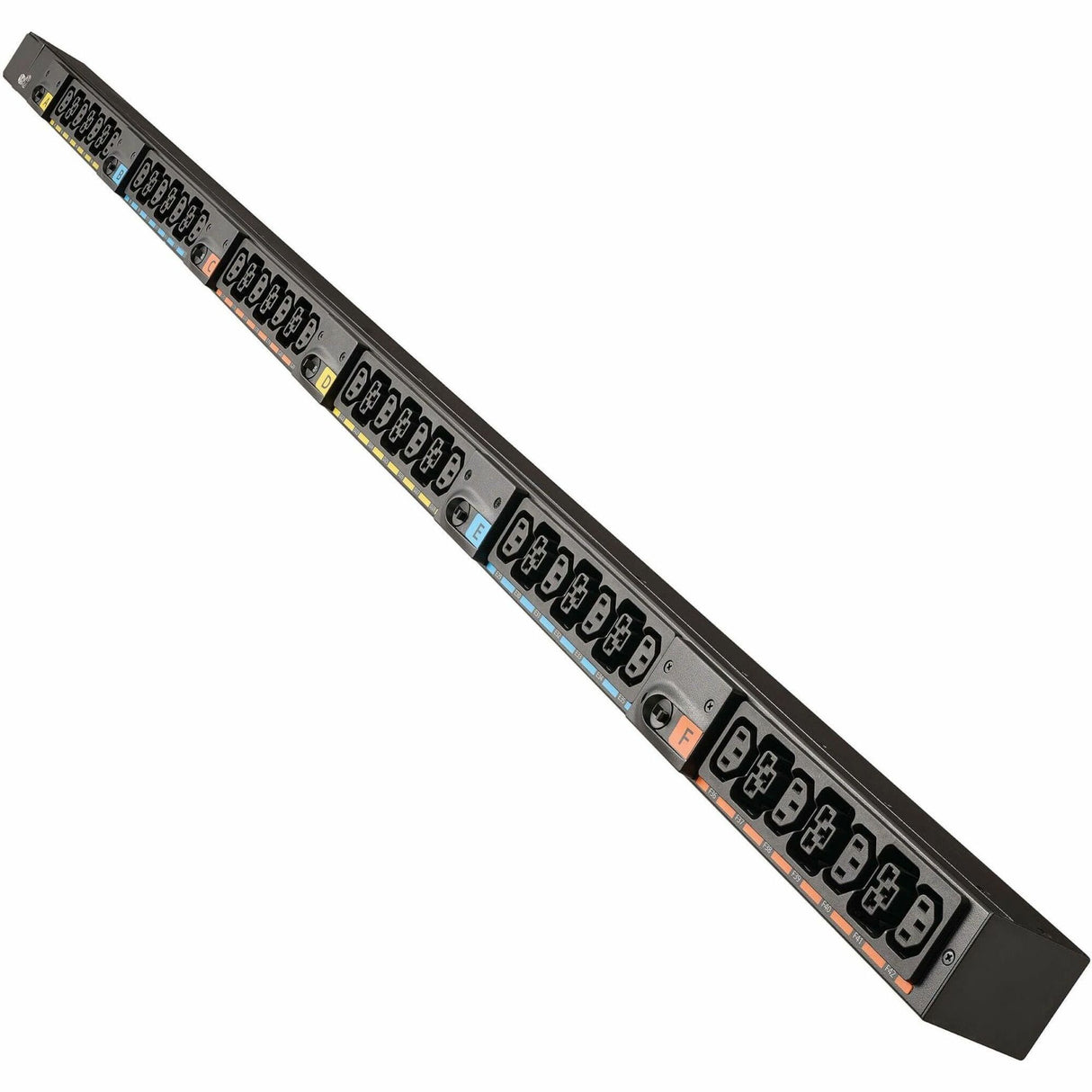 Eaton Universal-Input Basic PDU G4, 208V and 415/240V, 42 Outlets, Input Cable Sold Separately, End-Entry Input, 72-Inch 0U Vertical — EVBAGU23X-E