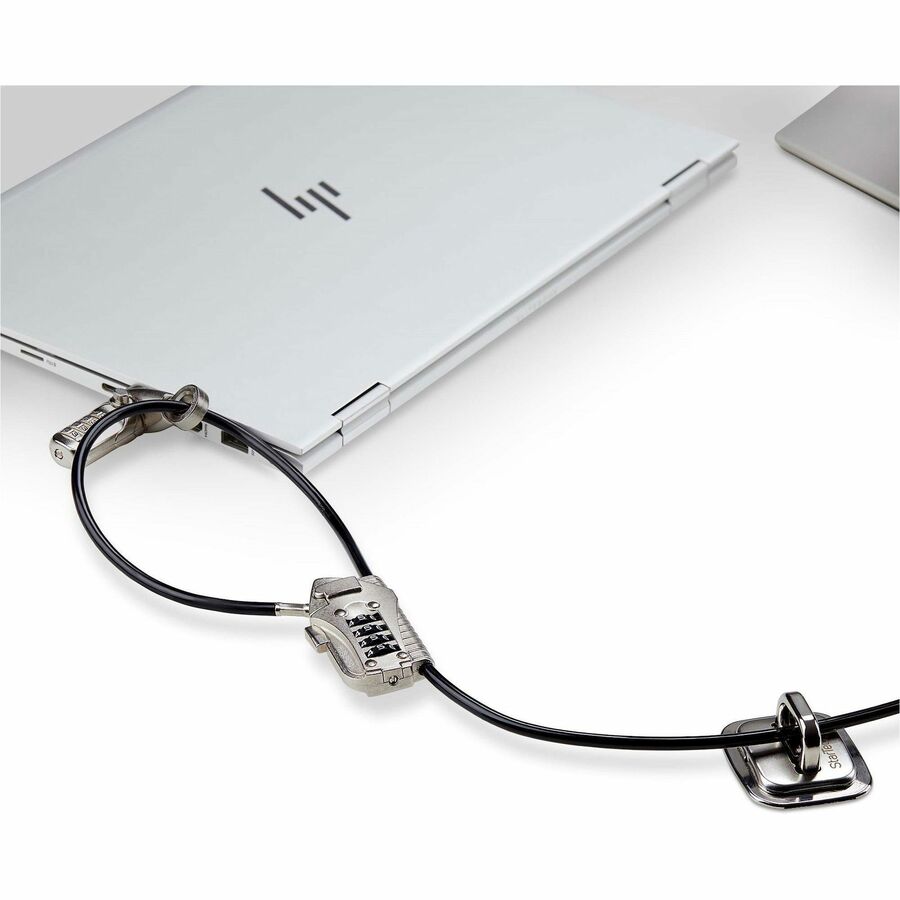 StarTech.com Laptop/Desktop & Peripheral Lock Kit, 9.8ft (3m) Steel Cable, Theft-Deterring Security Lock, K-Slot, For 3x Devices — 3M4-DESK-LOCKING-KIT