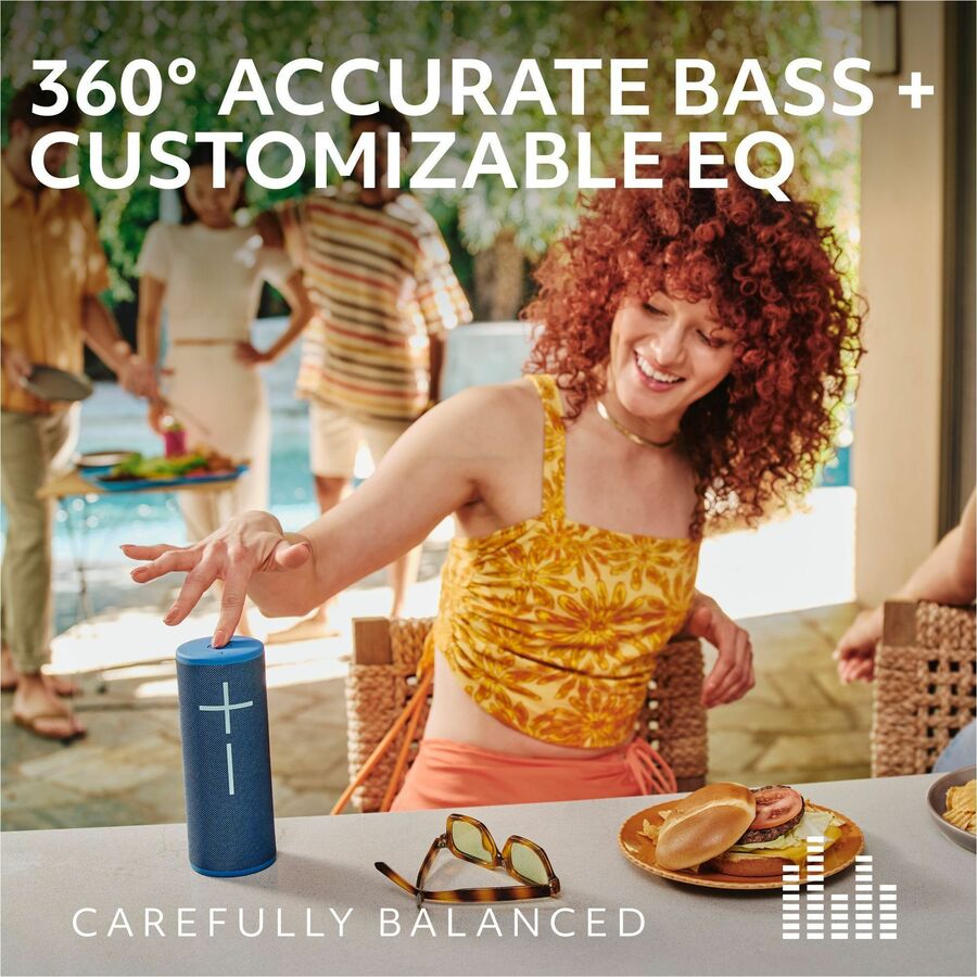 Ultimate Ears BOOM 4 Portable Waterproof Bluetooth Speaker With 360-Degree, Bold, Immersive, Crystal-Clear Sound, Floating Speaker With 15-Hour Battery and 147ft (45m) Range, Blue — 984-001967