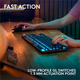 Logitech G915 X LIGHTSPEED TKL Low-Profile Wireless Gaming Keyboard, Double-Shot PBT Keycaps, Fully Programmable Keys, RGB Backlighting, Sleek Aluminum Finishing, GL Red Linear - PC/Mac — 920-012743