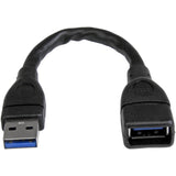StarTech.com 6in Black USB 3.0 (5Gbps) Extension Adapter Cable A to A - M/F — USB3EXT6INBK