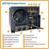 Eaton Tripp Lite Series 750W PowerVerter APS 12VDC 120V Inverter/Charger with Auto-Transfer Switching, 2 Outlets — APS750