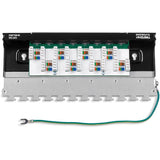 TRENDnet 8-Port Cat6A Shielded Patch Panel, Wall Mount Ready, 10G Ready, Cat5e,Cat6,Cat6A Compatible, Metal Housing, Color-Coded Labeling for T568A & T568B Wiring, Cable Management, Black, TC-P08C6AS