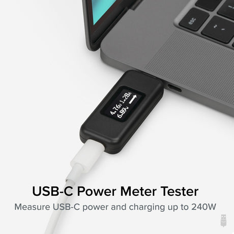 Plugable USB C Power Meter Tester for Monitoring USB-C Connections up to 240W - Digital Multimeter Tester for USB-C Cables, Laptops, Phones and Chargers — USBC-VAMETER3