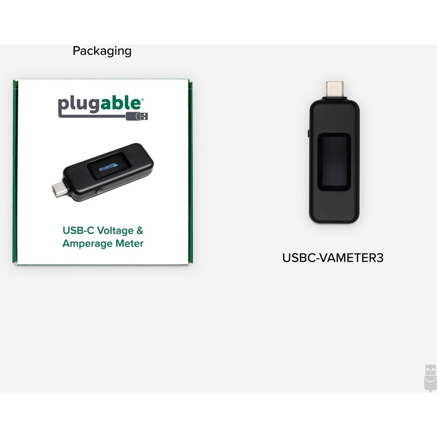 Plugable USB C Power Meter Tester for Monitoring USB-C Connections up to 240W - Digital Multimeter Tester for USB-C Cables, Laptops, Phones and Chargers — USBC-VAMETER3