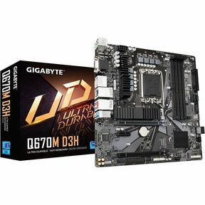 Gigabyte Ultra Durable Q670M D3H Gaming Desktop Motherboard - Intel Q670 Chipset - Socket LGA-1700 - Micro ATX — Q670MD3H