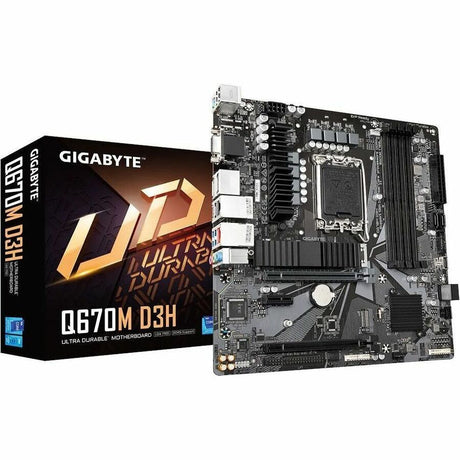 Gigabyte Ultra Durable Q670M D3H Gaming Desktop Motherboard - Intel Q670 Chipset - Socket LGA-1700 - Micro ATX — Q670MD3H