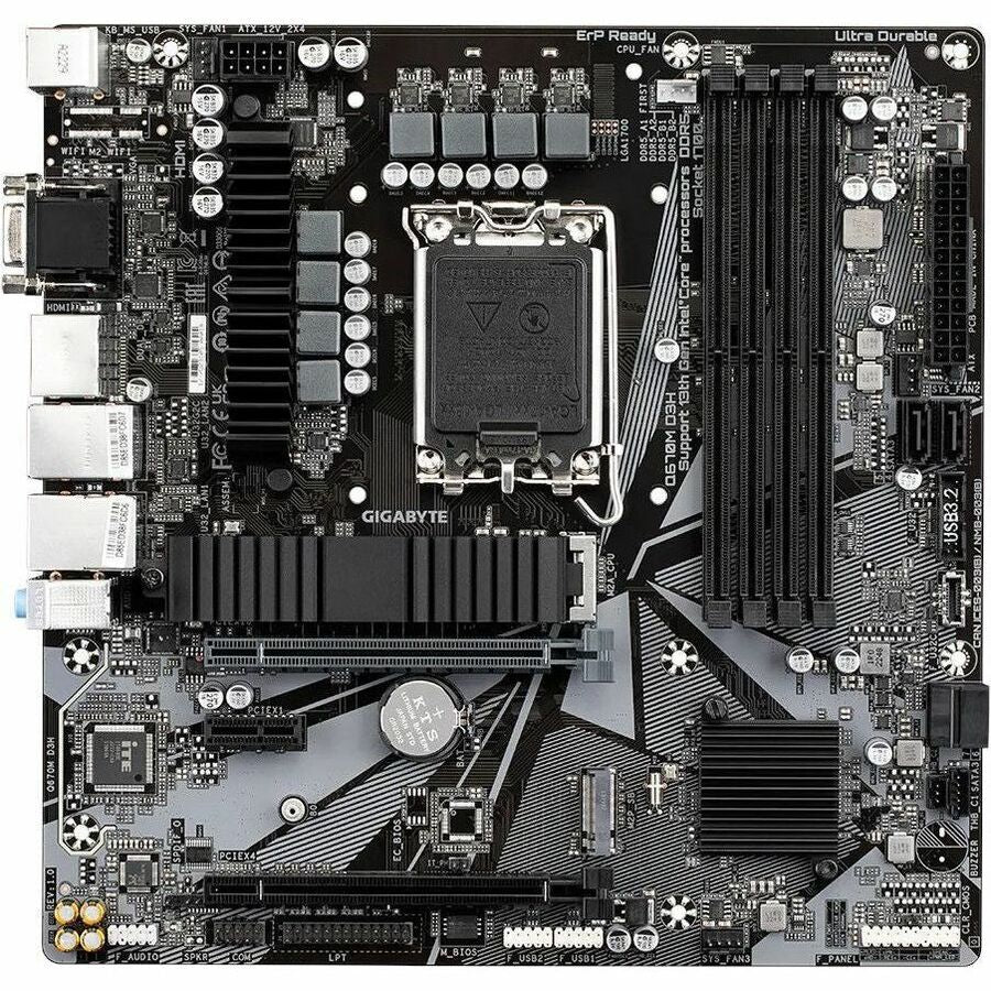Gigabyte Ultra Durable Q670M D3H Gaming Desktop Motherboard - Intel Q670 Chipset - Socket LGA-1700 - Micro ATX — Q670MD3H