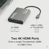 Plugable USB C to HDMI Adapter, Dual Monitor 4K 60Hz for Apple Mac M1/M2/M3 — USBC-6950M