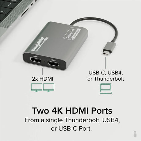 Plugable USB C to HDMI Adapter, Dual Monitor 4K 60Hz for Apple Mac M1/M2/M3 — USBC-6950M