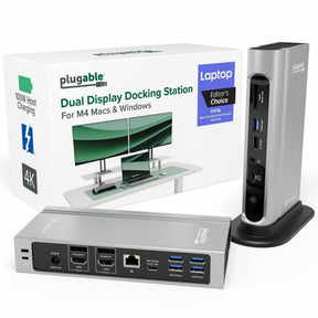 Plugable 16-in-1 Thunderbolt 4 Dock with 100W Charging, 4K Quad Monitor Setup for Thunderbolt 4 Windows Laptops — TBT4-UDZ