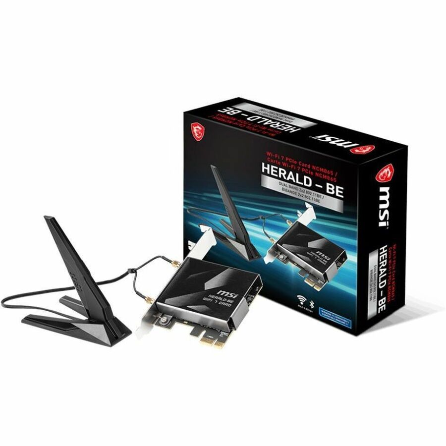 MSI HERALD-BE IEEE 802.11be Bluetooth 5.4 Tri Band Wi-Fi/Bluetooth Combo Adapter — HERALDBWIFI7MAX